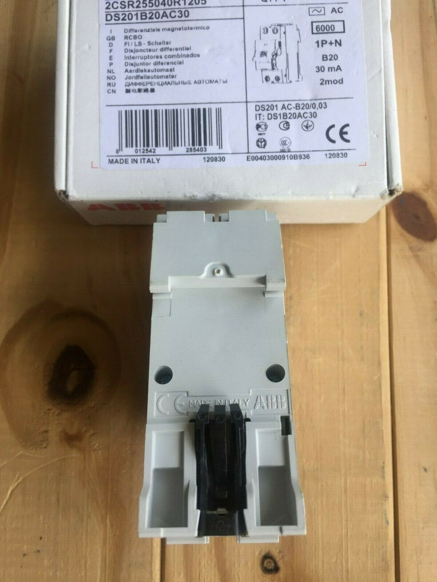 ABB 20A DS201 RCBO B20 TYPE B 2 POLE RCD RCCB RCBO DS201B20AC30 2CSR25 ...