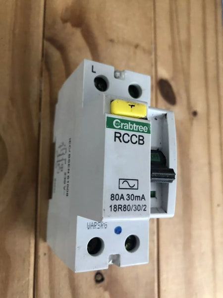 CRABTREE 80a 30ma 18r80/30/2 rcd 2 pole rccb