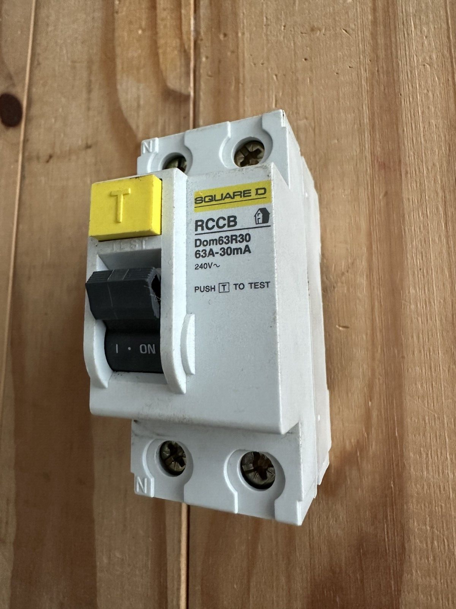 240v Rcd Square D Dom63R30 63amp 30ma RCD RCCB 2 POLE 240V – PRO BREAKERS