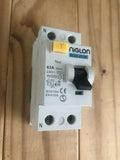 NIGLON 63A 30MA RCD2-63/30 RCD 2 DOUBLE POLE 230V