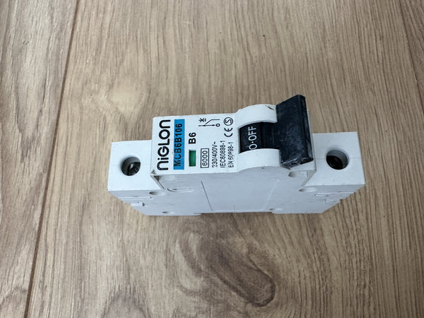 NIGLON 6 AMP MCB6B106 CURVE B 6kA MCB CIRCUIT BREAKER