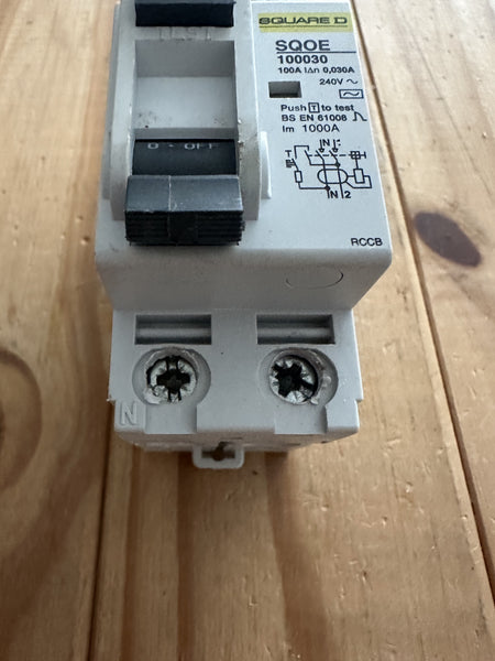 240v Rcd Square D SQOE100030 100amp 30ma RCD RCCB 2 POLE 240V – PRO BREAKERS