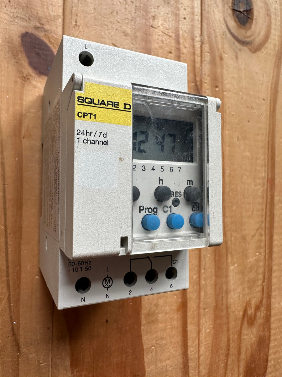 SQUARE D CPT1 7 DAYS ELECTRONIC TIME SWITCH 1 CHANNEL MERLIN DIN RAIL ...