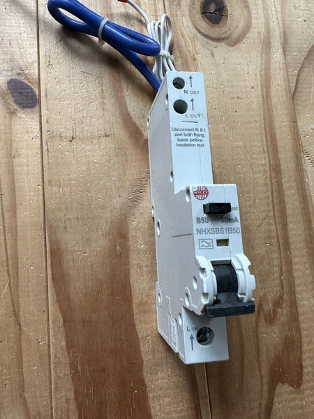 WYLEX NHXSBS1B50 50A 30MA TYPE B 6kA RCBO 1 POLE B50