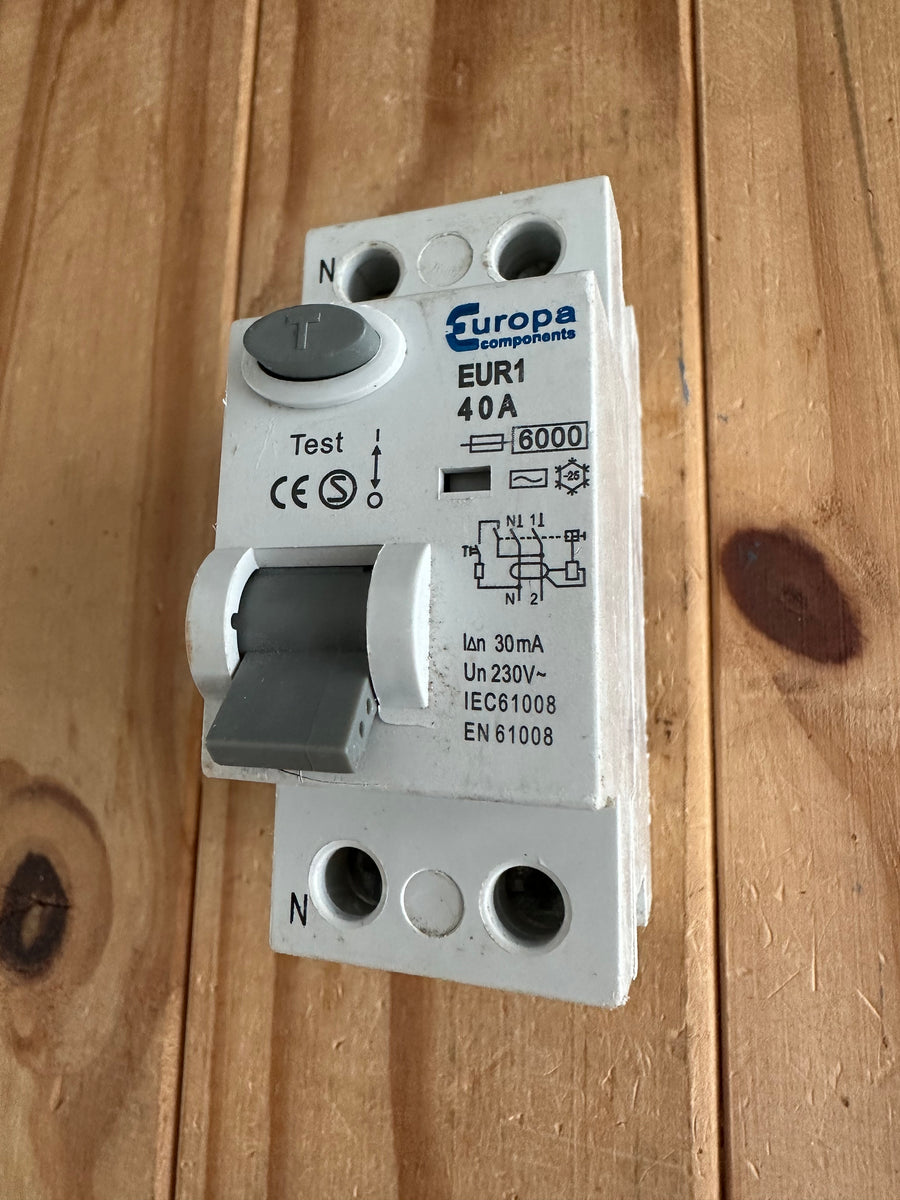 EUROPA 40 AMP 30mA DOUBLE POLE RCD TYPE AC EUR1 – PRO BREAKERS