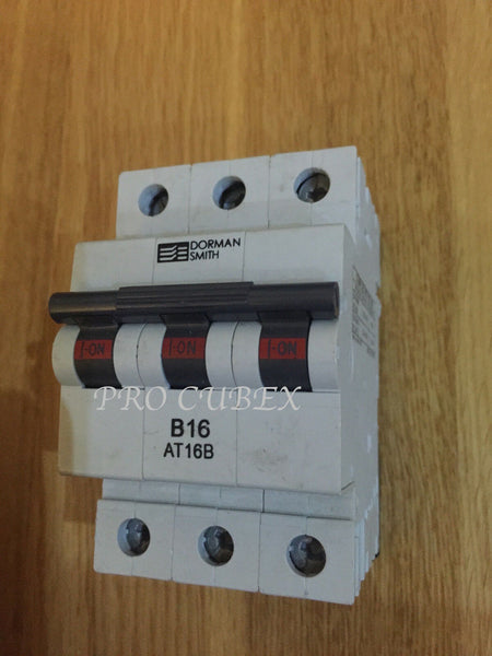 DORMAN SMITH 16A 30MA AT16B 3 POLE TYPE B B16 3 POLE MCB