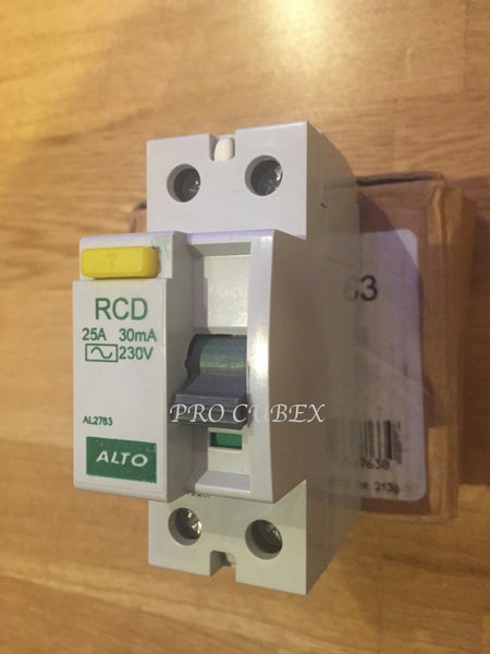 ALTO 25A 30MA 2 DOUBLE POLE DP RCD AL2763 RCCB