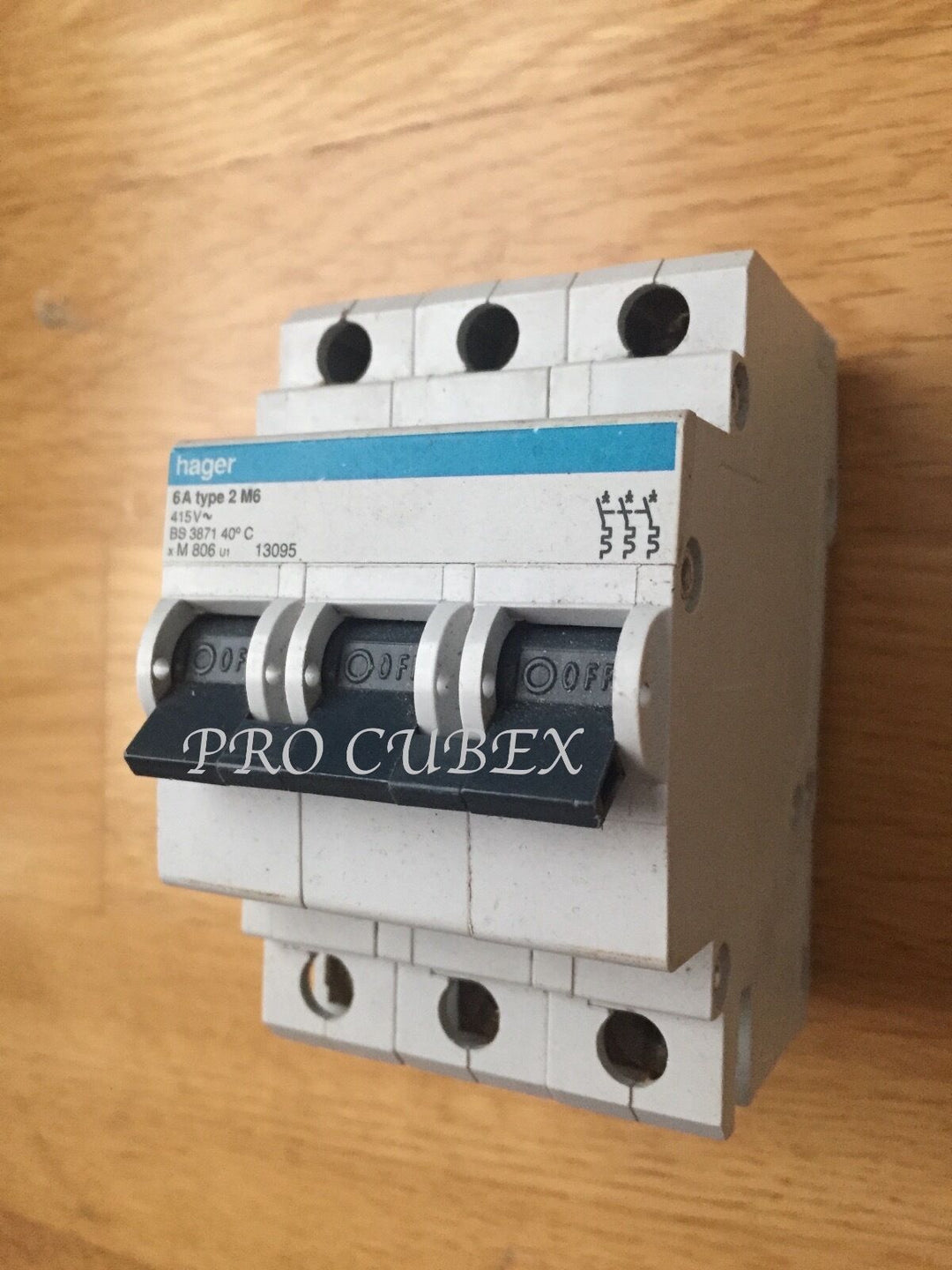 HAGER 6a type 2 m6 415v 3 pole m806 13095 mcb bs3871 – PRO BREAKERS