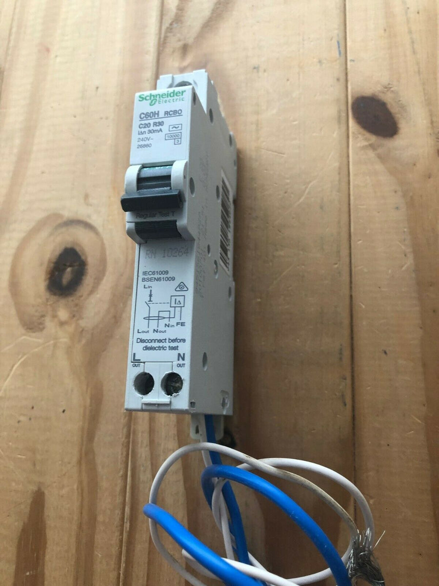 Schneider Square D C60HC20R30 RCBO 20 Amp 30mA Type C 20A 26860 – PRO ...