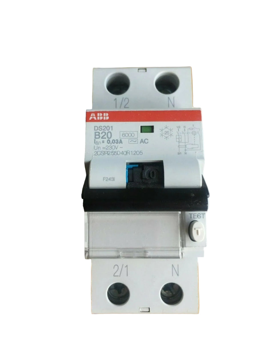 ABB 20A DS201 RCBO B20 TYPE B 2 POLE RCD RCCB RCBO DS201B20AC30 2CSR25 ...