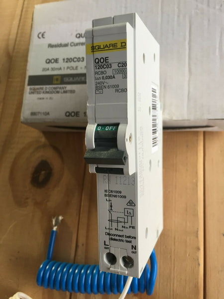 Square D QOE120C03 20 Amp Type C QOE RCBO