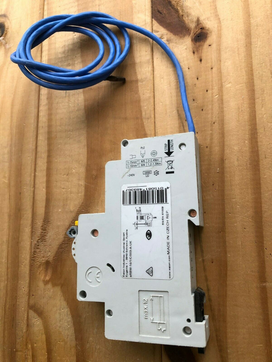 EATON 16 AMP TYPE C 10 kA 30 mA RCBO RCD MCB ERBM-16/1/C/003-A EMCH116 ...