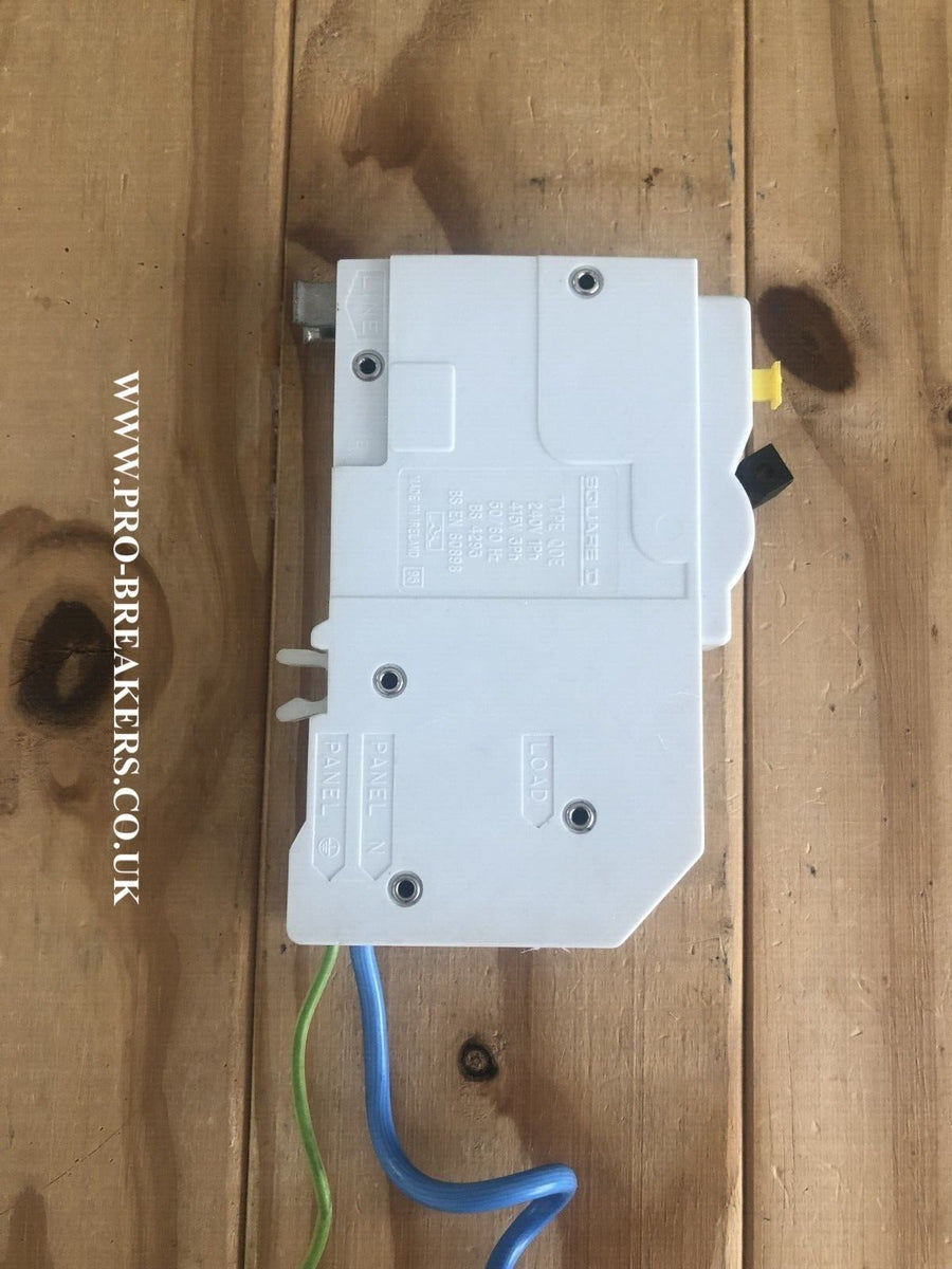32 Amp Rcd SQUARE D 32 AMP TYPE B QOE TYPE 10kA 30mA RCBO RCD MCB QOE132B03 PLUG ...